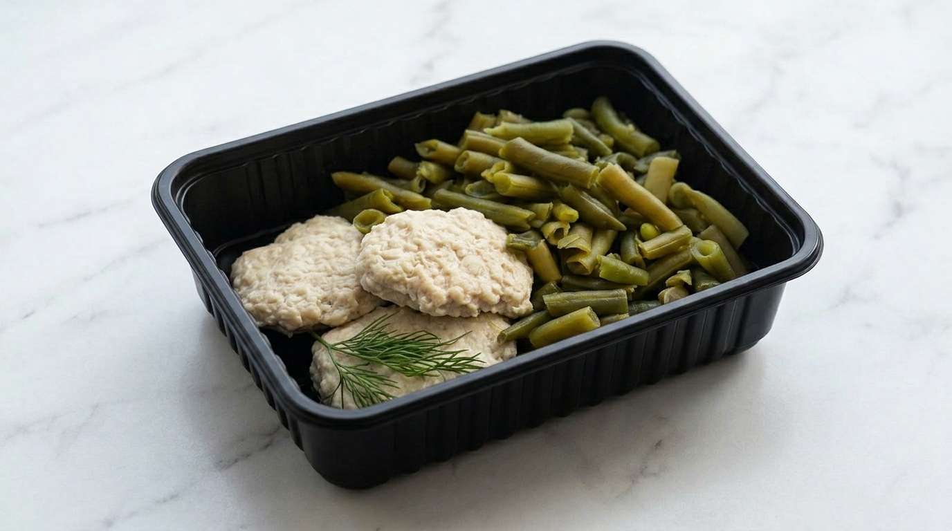 Куриные медальоны со стручковой фасолью